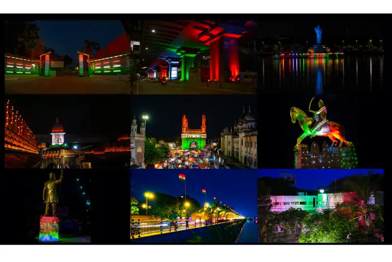 HYD IN TRICOLOR 768x514 1 Hyderabad adorns in tri colour on 77th Independence Day