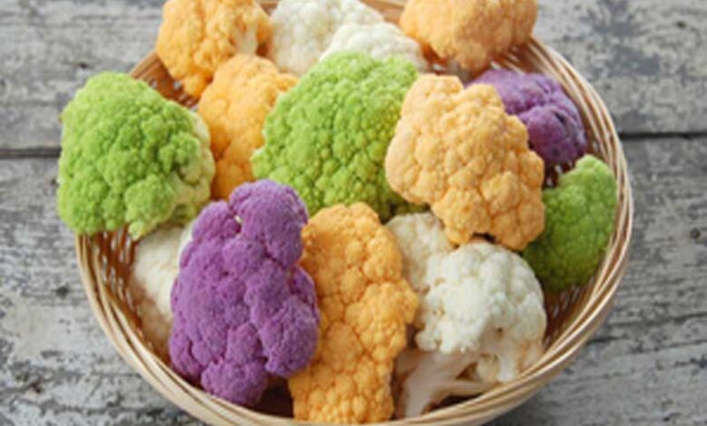 Cauliflowers Embrace a Colorful Makeover: Now Available in Shades of Purple, Yellow, and Green