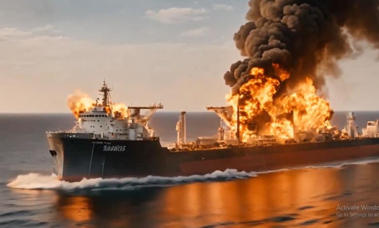 Oil tanker on fire in Gulf of Aden after missile attack by Houthis