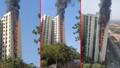 Maharashtra News | Massive fire engulfs Thane highrise, no casualties