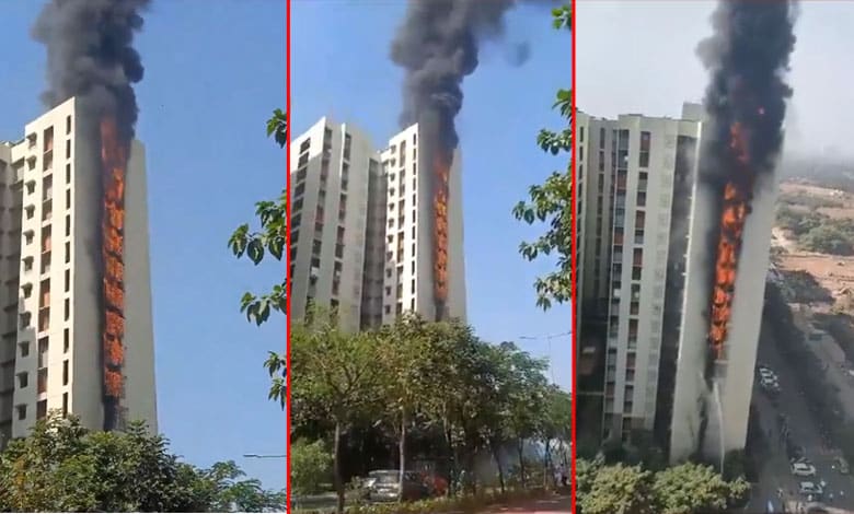 Maharashtra News | Massive fire engulfs Thane highrise, no casualties