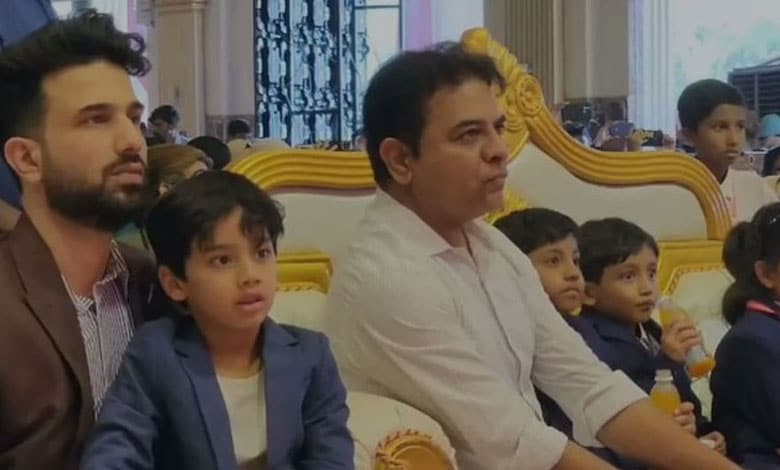 KTR attends children's school anniversary as promised on X platform