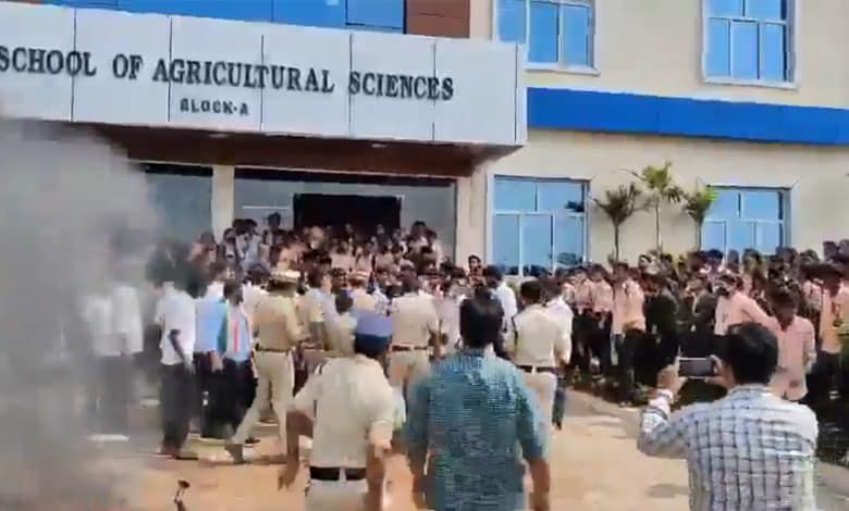 Students protest at Mallareddy University; Congress extends support