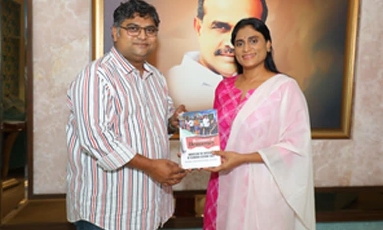 Sharmila releases book on 2023 Telangana Assembly elections