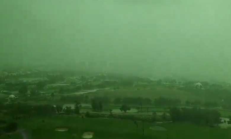 Dubai Residents Stunned as Sky Turns Green During Heavy Rainfall: Video