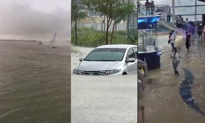 Storm dumps a year and a half's worth of water on parts of UAE, flooding roads and Dubai's airport: Videos