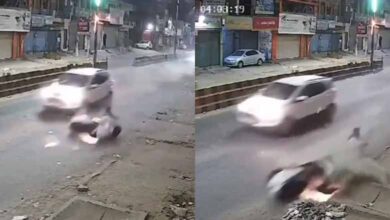 Speeding car hits scooter, drags man for several meters on road: Video