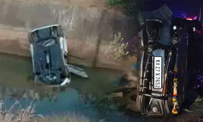 Four killed as car falls off bridge in Karnataka’s Haveri