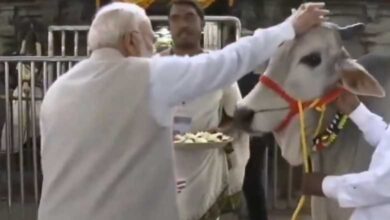 PM Modi visits Vemulawada temple in Telangana