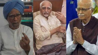 Hamid Ansari, Manmohan Singh, LK Advani cast votes from home