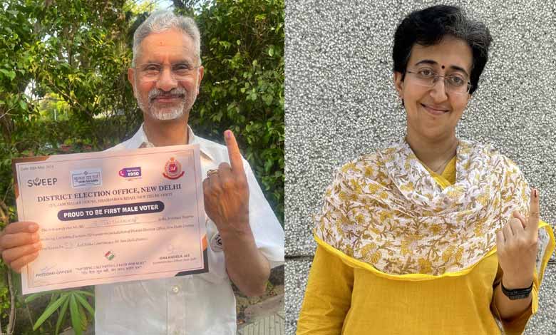 Lok Sabha polls: Voters queue up at polling booths in Delhi; Jaishankar, Puri, Atishi cast votes