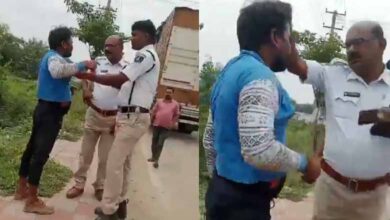 Telangana News | Traffic cop transferred for manhandling, abusing driver