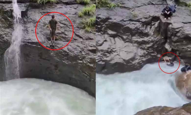 Pune Horror: Youth Swept Away in Tamhini Ghat Waterfall During Monsoon Outing: Video