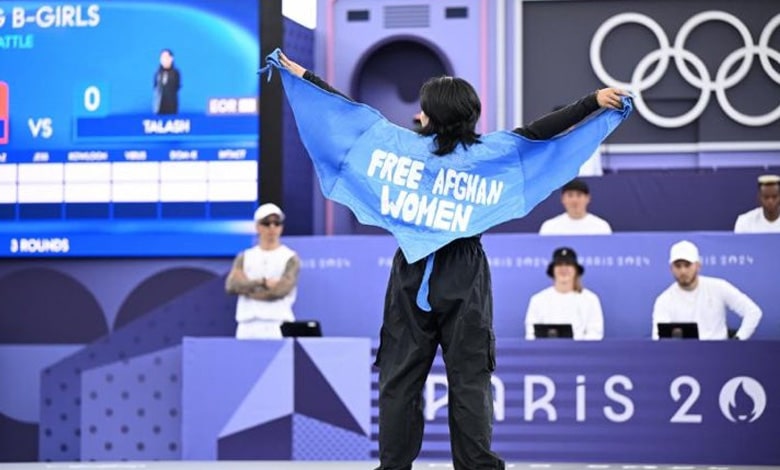 Afghan refugee breaker disqualified for wearing "Free Afghan Women" cape at Paris Olympics