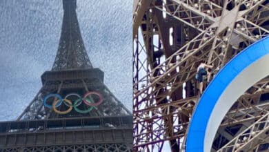 Olympics Drama: Shirtless Man Climbs Eiffel Tower, Leading to Evacuation Before Closing Ceremony: Video