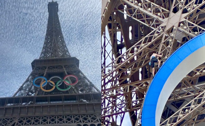 Olympics Drama: Shirtless Man Climbs Eiffel Tower, Leading to Evacuation Before Closing Ceremony: Video