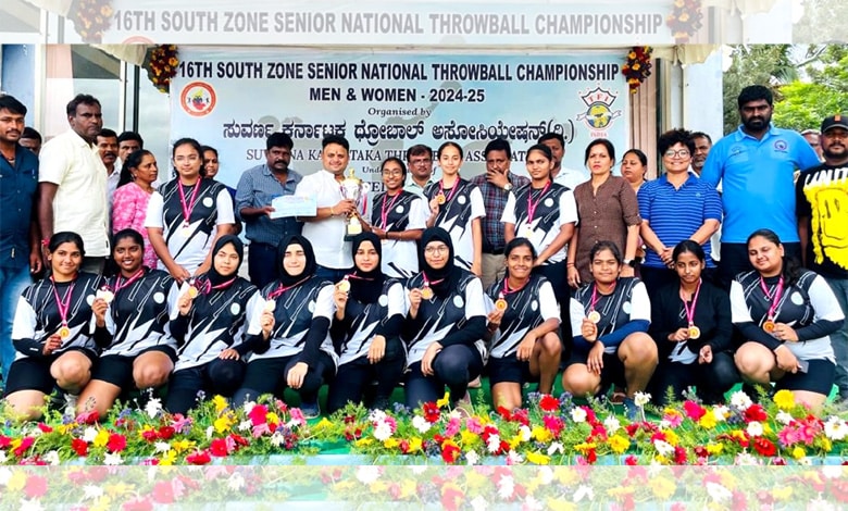 Telangana Women Secure Bronze Medal at the 16th South Zone National Throwball Championship 2024