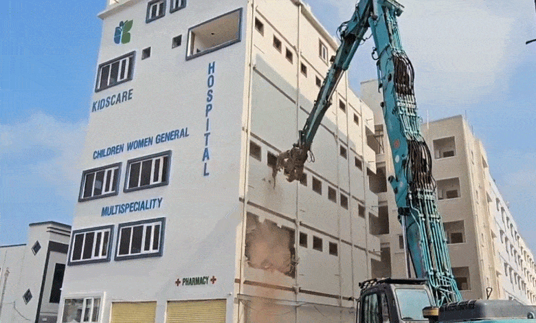 HYDRA in Action: Sangareddy Authorities Demolish Illegal Constructions on Government Land