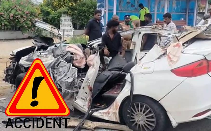 Four friends die after car smashes barricade, gets thrown under truck's rear