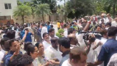 Defected MLA reaches BRS MLA's house, dares him to come out