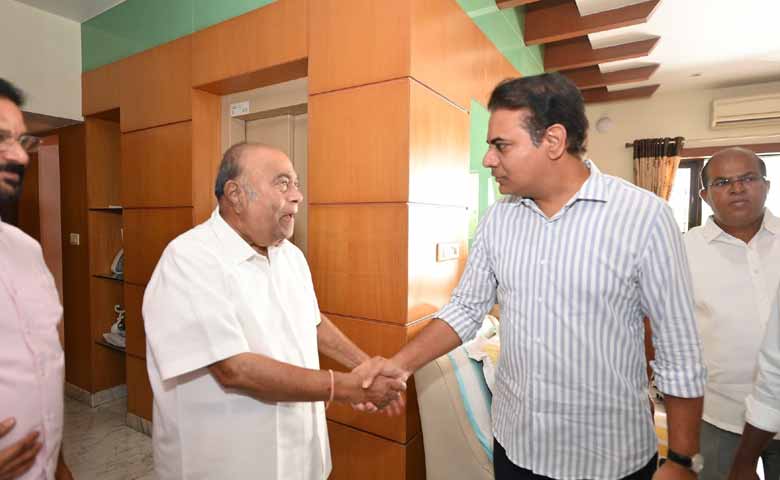 KTR Visits Senior Leader Nagam Janardhan Reddy Following Health Issues