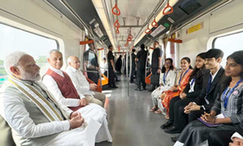 PM Modi travels in Ahmedabad Metro after inaugurating 2nd phase