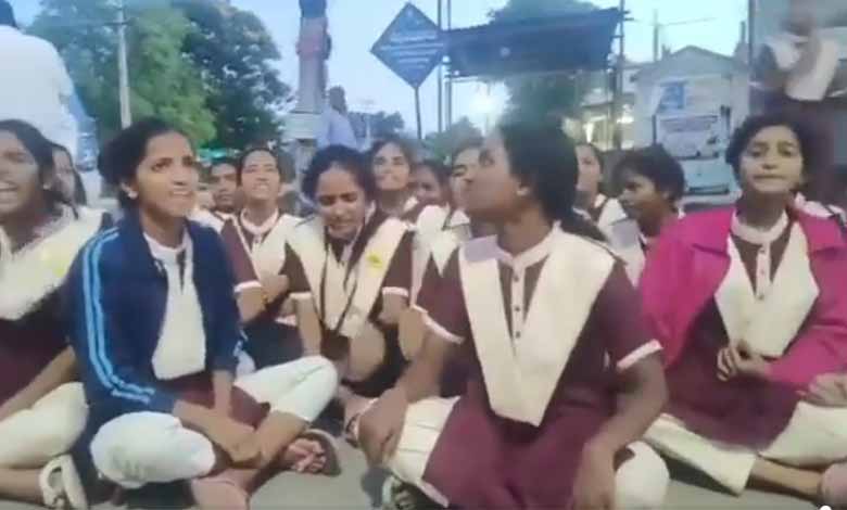 Telangana residential school students protest teacher's misbehaviour