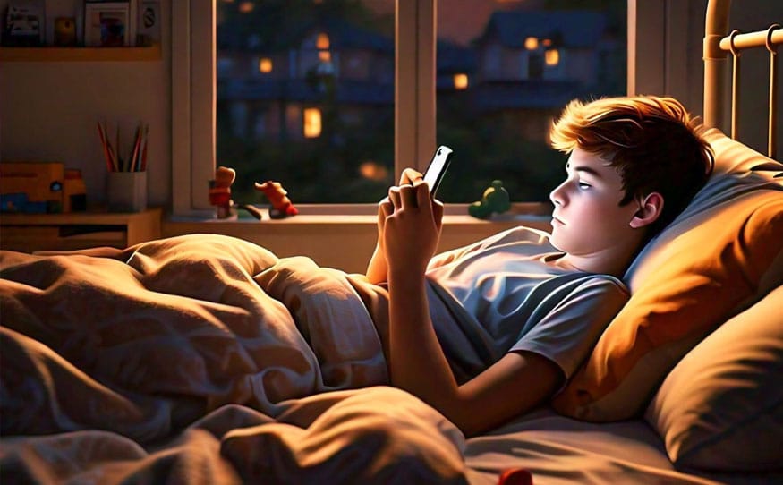 It's almost impossible to keep teens off their phones in bed - but new research shows it really does affect their sleep