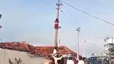 Young Farmer Climbs Electric Pole in Protest Over Land Acquisition, Attempts Suicide