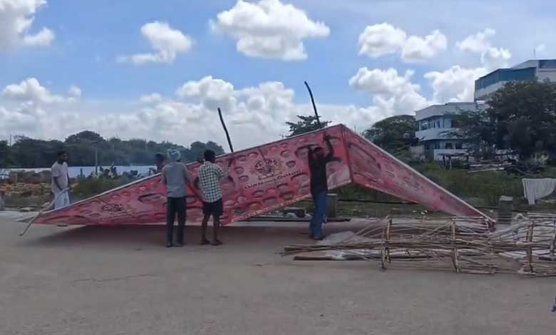 Officials Remove BRS Flex Banners in Medchal, Party Workers Express Outrage