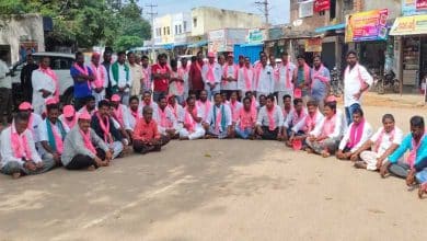 BRS Party Protests Against Delay in Rythu Bandhu Payments in Korutla Constituency