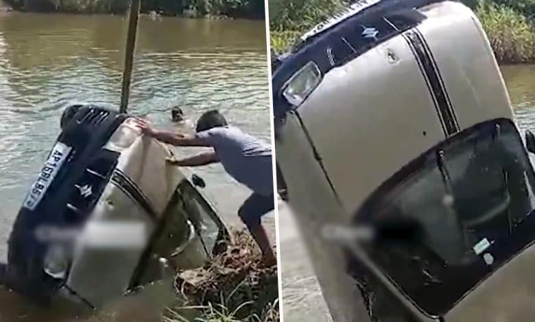 Car Plunges into Canal; Young Man Rescues Father and Daughters