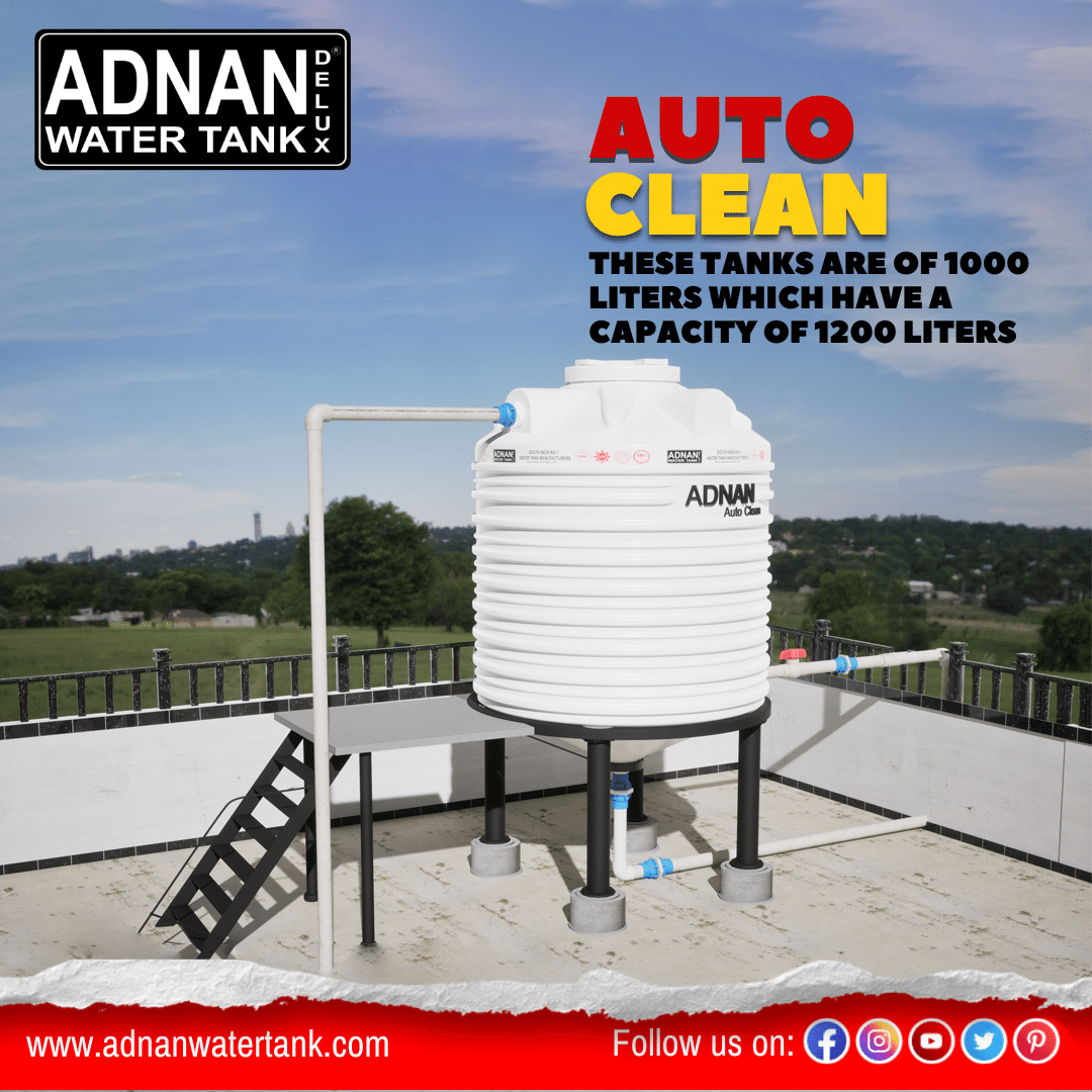 Auto Clean Water Storage Tanks, these tanks are of 1000 liters which have a capacity of 1200 liters.

For Product Details and Enquiry, WhatsApp at: https://wa.me/918125130092/ 📲