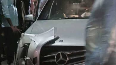 Hyderabad: Mercedes-Benz Crashes into Road Median in Banjara Hills