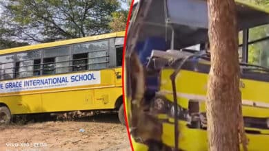 School Bus Crashes into Tree in Medchal, 40 Students Injured