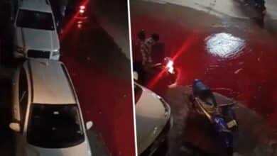 Blood-like liquid on roads in Hyderabad’s Jeedimetla sparks panic