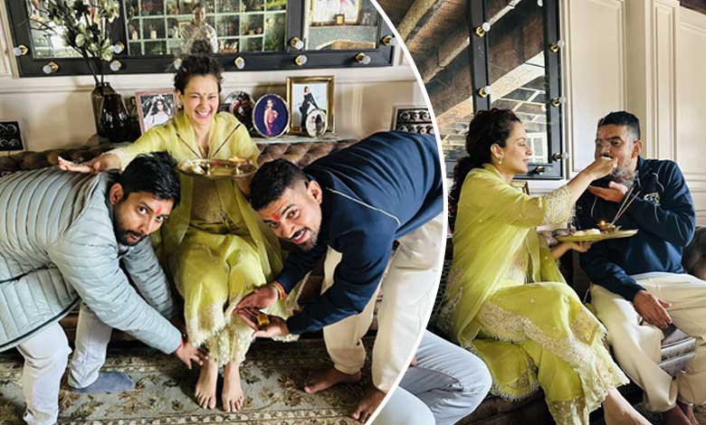 Kangana Ranaut blesses her brothers on Bhai Dooj