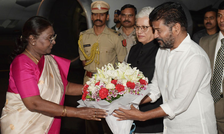 President Murmu arrives in Hyderabad