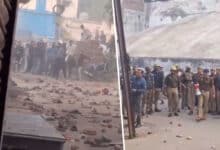 Stone Pelting Erupts in Sambhal as Survey Team Reaches Shahi Jama Masjid in Chandausi: Video