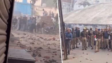 Stone Pelting Erupts in Sambhal as Survey Team Reaches Shahi Jama Masjid in Chandausi: Video