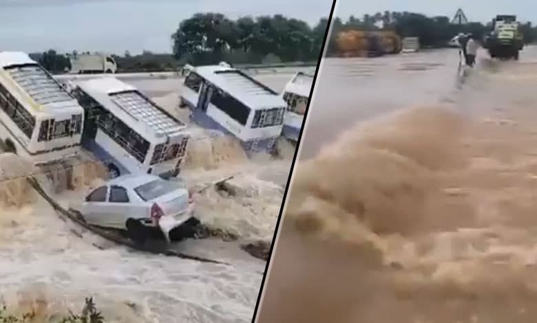 Heavy Rains in Tamil Nadu Due to Cyclone Fengal: Vehicles Stranded, Floods Disrupt Travel