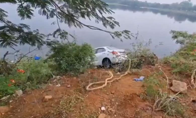 5 Dead, 1 Injured as Speeding Car Plunges into Lake Near Yadadri