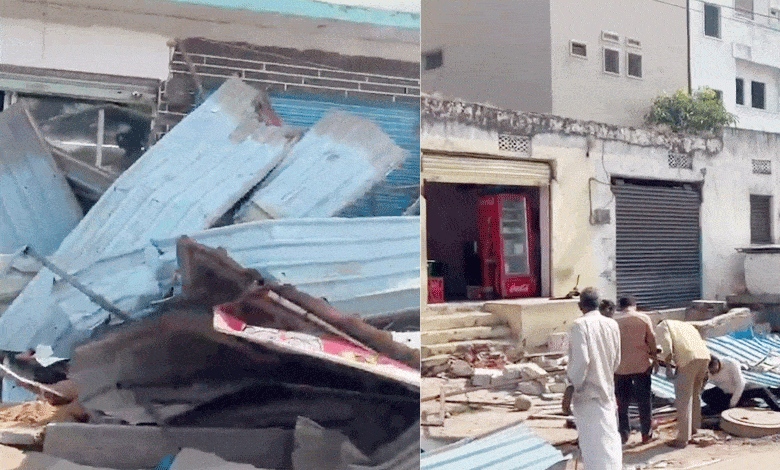 Demolitions in Laxmiguda, Mailardevpally: GHMC Removes Footpath Encroachments