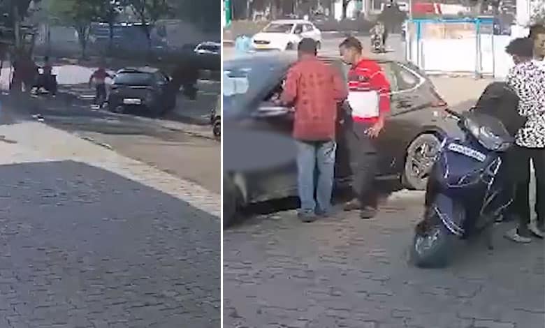 Hyderabad: Car Flees Without Paying Money at Petrol Station in Falaknuma, Cashier Dragged and Injured: Video