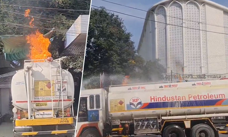 Hyderabad: Fuel Tanker Catches Fire at Nampally Ek Minar Masjid