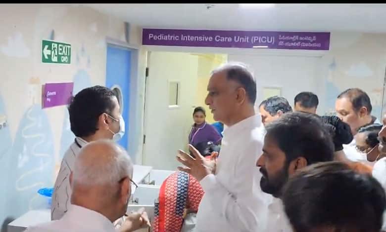 HARISH2 1 Harish Rao Visits Sri Tej, Injured in Sandhya Theatre Accident in Hyderabad