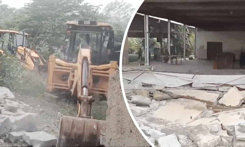 HYDRAA Targets Encroachments: Illegal Structures Demolished in Jawaharnagar