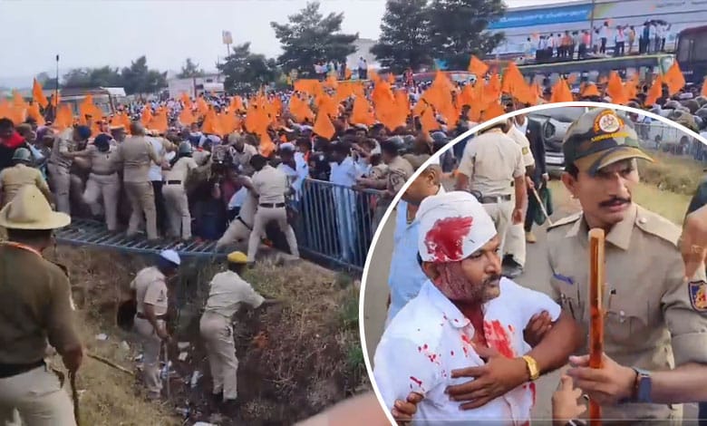 Panchamasali Lingayat quota agitation turns violent in Karnataka, several injured