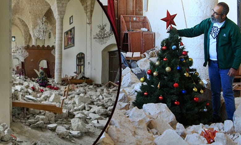 In ruins of bombed-out church in Lebanon, there's now tiny Christmas tree