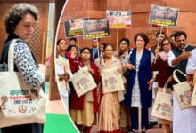 Priyanka Gandhi brings 'Bangladesh' bag, a day after row over 'Palestine' tag